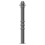 Ornamental bollard | Series 479B | � 76 mm | stationary, to be fixed by plugswith base plate 100 x 150 mm | without lock | with 2 eyelets